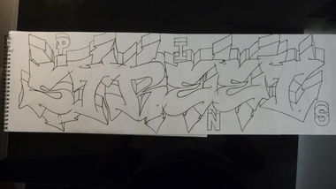 Graffiti Sketch in Schaffhausen - Photo by Smek - Smek, Streetpins, Street (2013)