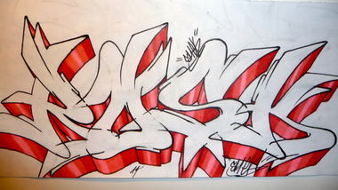 Graffiti Sketch in Schaffhausen - Photo by Smek - Smek, Rosk (2014)