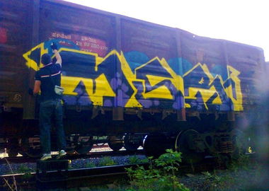 Graffiti Train - Photo by Snerd - MSR (2014)