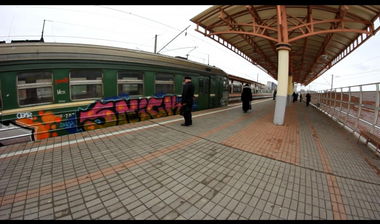 Graffiti Train in Moscow - Photo by Snick