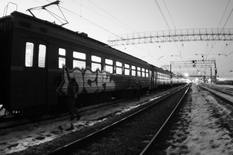 Graffiti Train in Moscow - Photo by Snick - TIKSNICK, YO, Gluk