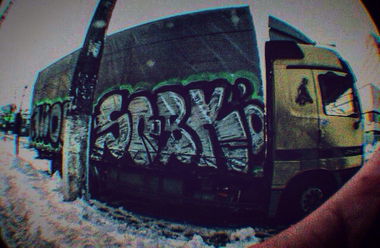 Graffiti Bombing - Photo by Sobk - sobk, truck