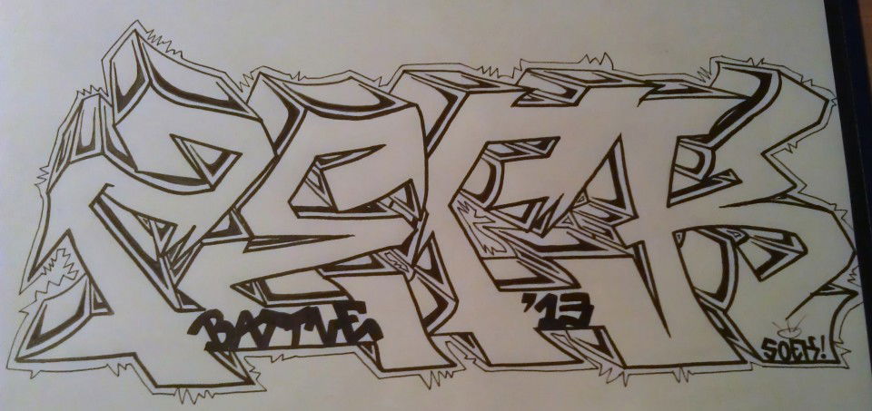 Graffiti Sketch in Leverkusen - Photo by SoekOne - Zeck, Soek, Battle (2013)
