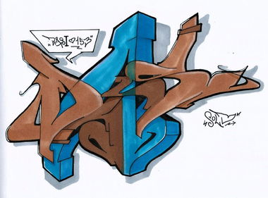 Graffiti Sketch - Photo by Spaer - Sold, (BAS) (2015)