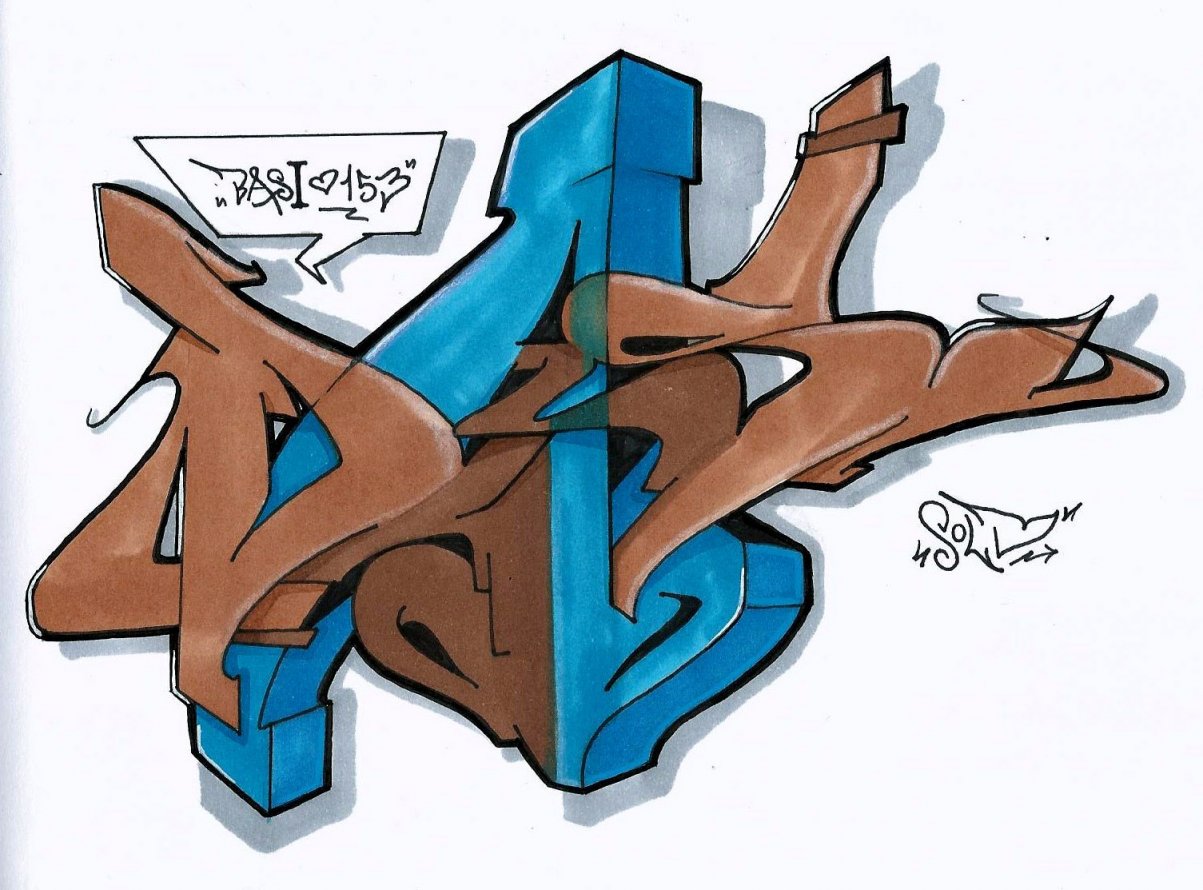 Graffiti Sketch - Photo by Spaer - Sold, (BAS) (2015)