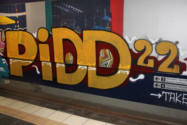 Graffiti Train in Köln - Photo by Spie23 - pidd., pidd22., yf
