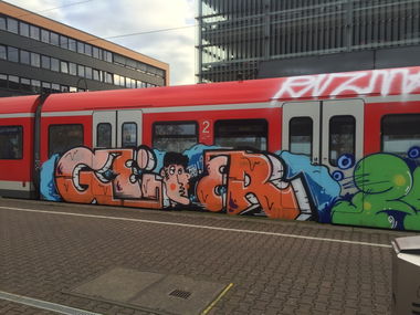 Graffiti Train in Köln - Photo by Spie23 - geier, imr, rizm (2015)