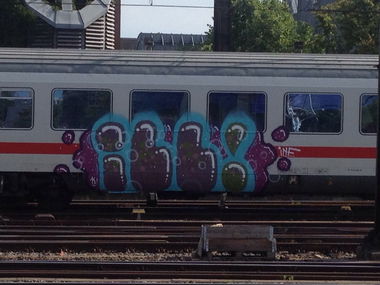 Graffiti Train in Köln - Photo by Spie23 - ill, inf (2015)
