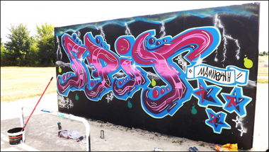 Graffiti Wall in Bitterfeld-Wolfen - Photo by Spitarone - Mammoth, Spit, Bitterfeld (2013)