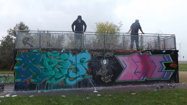 Graffiti Wall in Bitterfeld-Wolfen - Photo by Spitarone - spit, jokar, 20 (2013)