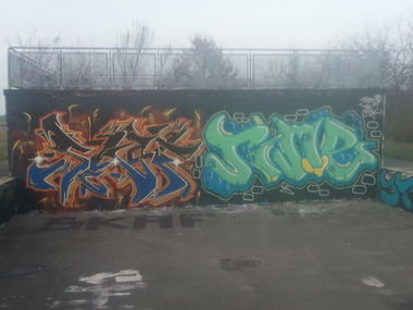 Graffiti Wall - Photo by Spitarone - spit, skaf, wolfen (2k14)