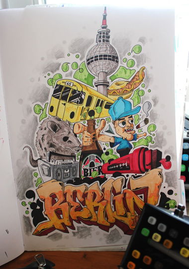 Graffiti Sketch in Berlin - Photo by Splash - berlin, sketch, splash
