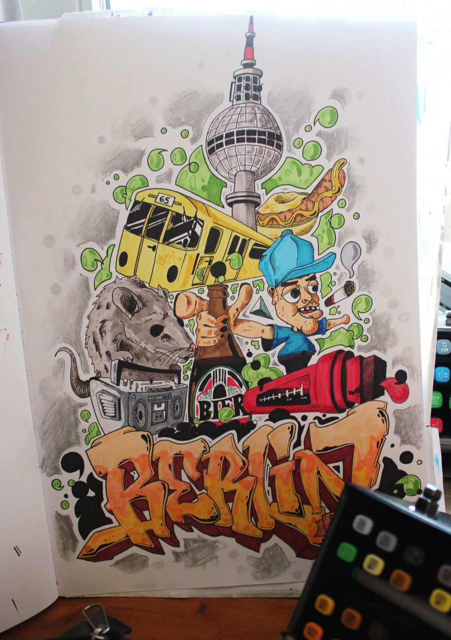 Graffiti Sketch in Berlin - Photo by Splash - berlin, sketch, splash