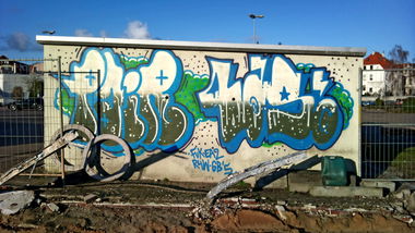 Graffiti Wall in Oldenburg - Photo by Spotted - Pair, Laslo, fuk (2010)
