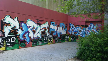 Graffiti Wall in Oldenburg - Photo by Spotted - Sure, Oniel, Asek (2012)
