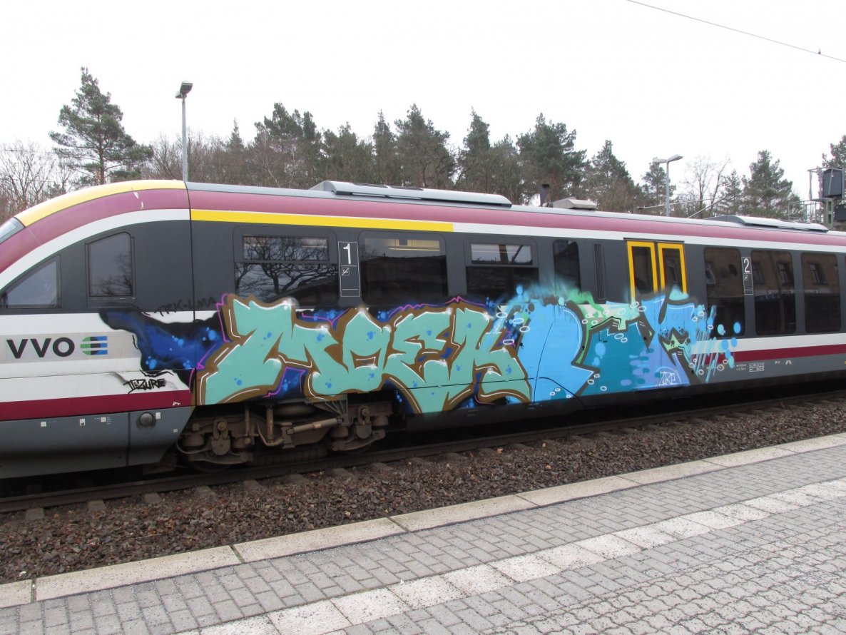 Graffiti Train - Photo by Spr_200 - dresden, sbs, moek