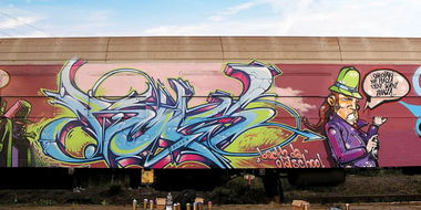 Graffiti Train in Lodz - Photo by Stan