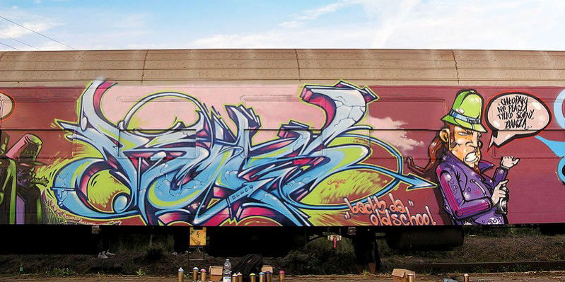 Graffiti Train in Lodz - Photo by Stan