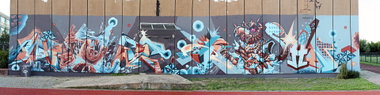 Graffiti Wall in berlin - Photo by Stan_Nats - wute, hrvb, axer (2012)