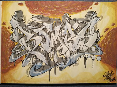 Graffiti Sketch - Photo by SteakOne - bombs, munich, münchen (2017)