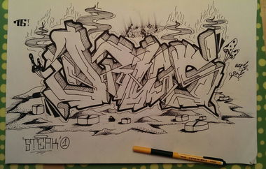 Graffiti Sketch - Photo by SteakOne (2016)
