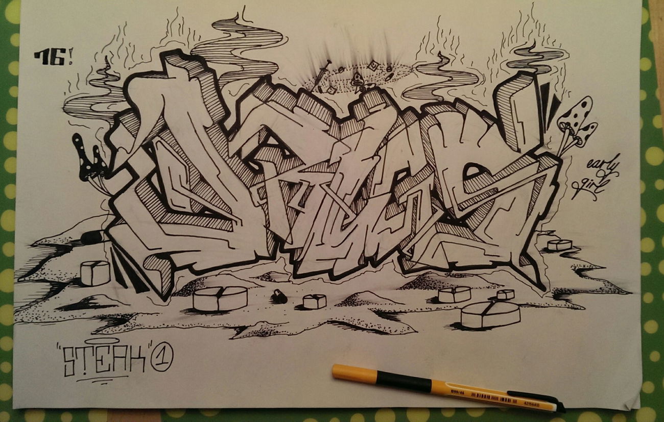 Graffiti Sketch - Photo by SteakOne (2016)