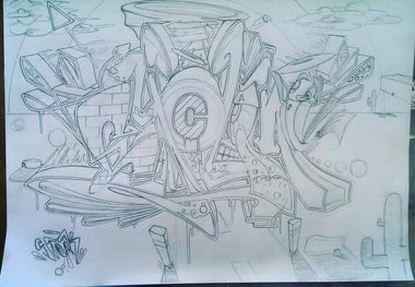 Graffiti Sketch - Photo by SteakOne - cyclone, munich, steakone (2017)