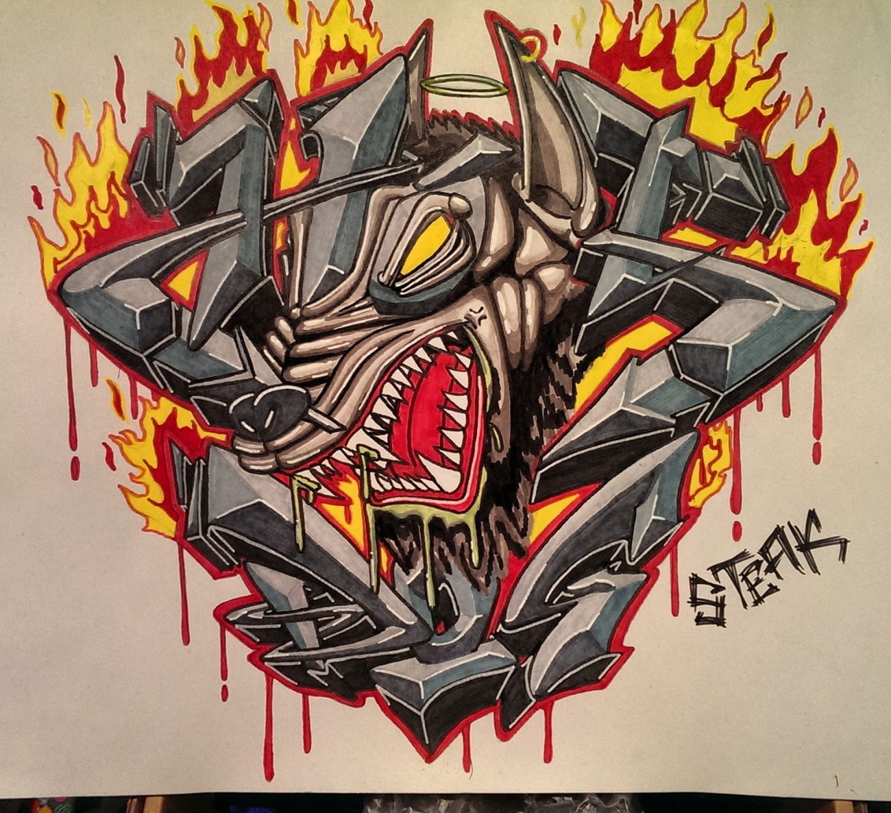 Graffiti Sketch - Photo by SteakOne - steakone, munich, münchen (2016)