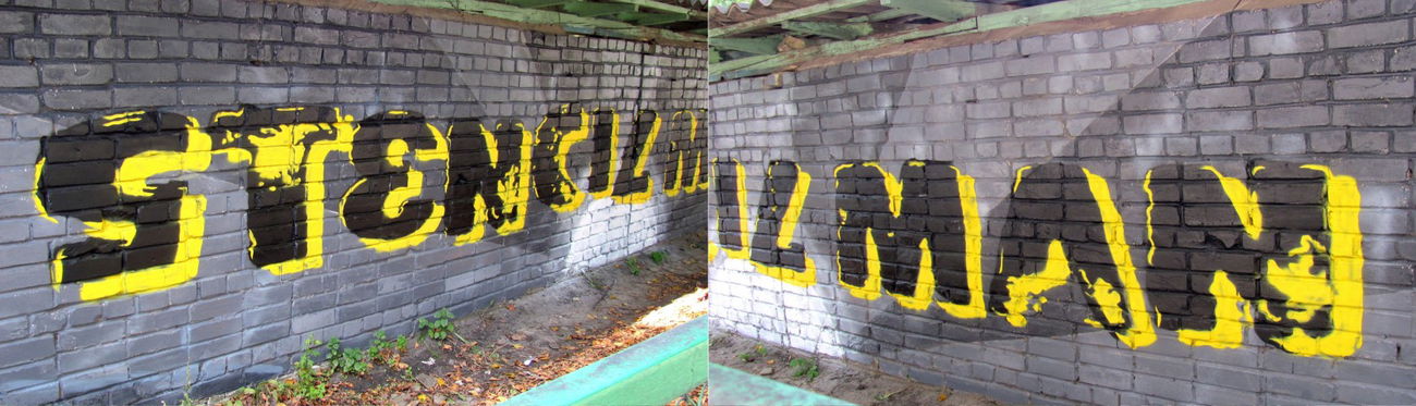 Graffiti Bombing in Lviv - Photo by Stencilman