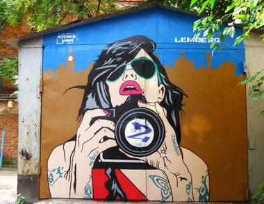 Graffiti Artwork in Lviv - Photo by Stencilman - stencilman, &, lego (2014)