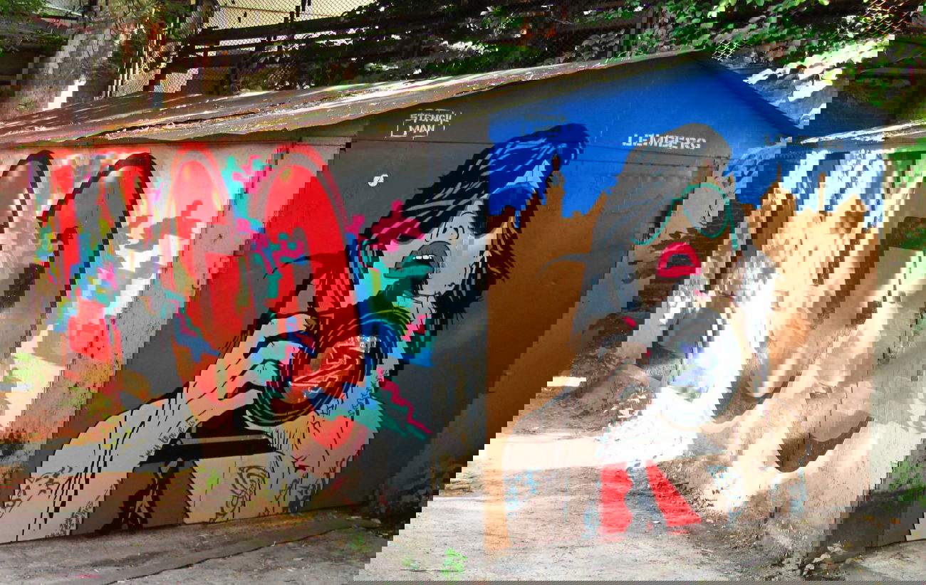 Graffiti Artwork in Lviv - Photo by Stencilman - stencilman, &, lego (2014)