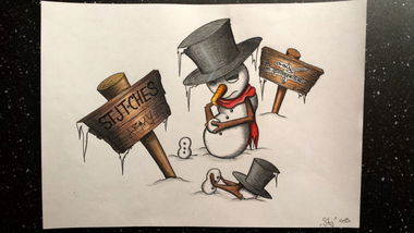 Graffiti Sketch - Photo by StitchesZone - Snowman, Stjtchesarmy (2015)