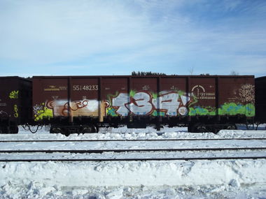 Graffiti Train in Yoshkar-Ola - Photo by Store - Freight, train, Store