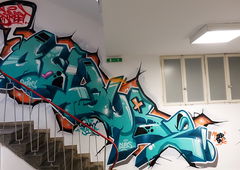 Graffiti Wall in Ossietzkystr 8 stuttgart - Photo by StreetColourz - shop, astor, bears (2018)