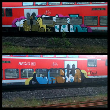 Graffiti Train - Photo by Suio - tnc, ufs, cakka (2014)