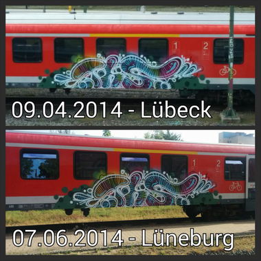 Graffiti Train - Photo by Suio - Ths, train, Lübeck (2014)
