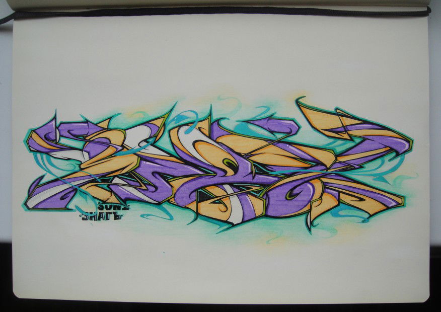 Graffiti Sketch in Astana - Photo by SunOne - Skethes (2013)