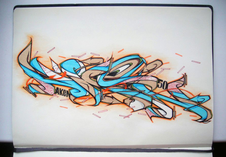 Graffiti Sketch in Astana - Photo by SunOne - Skethes (2013)