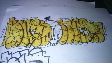 Graffiti Sketch - Photo by Sunshine - zerg, zergo, thwowup