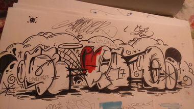 Graffiti Sketch - Photo by Sunshine - serg, igor, bigos