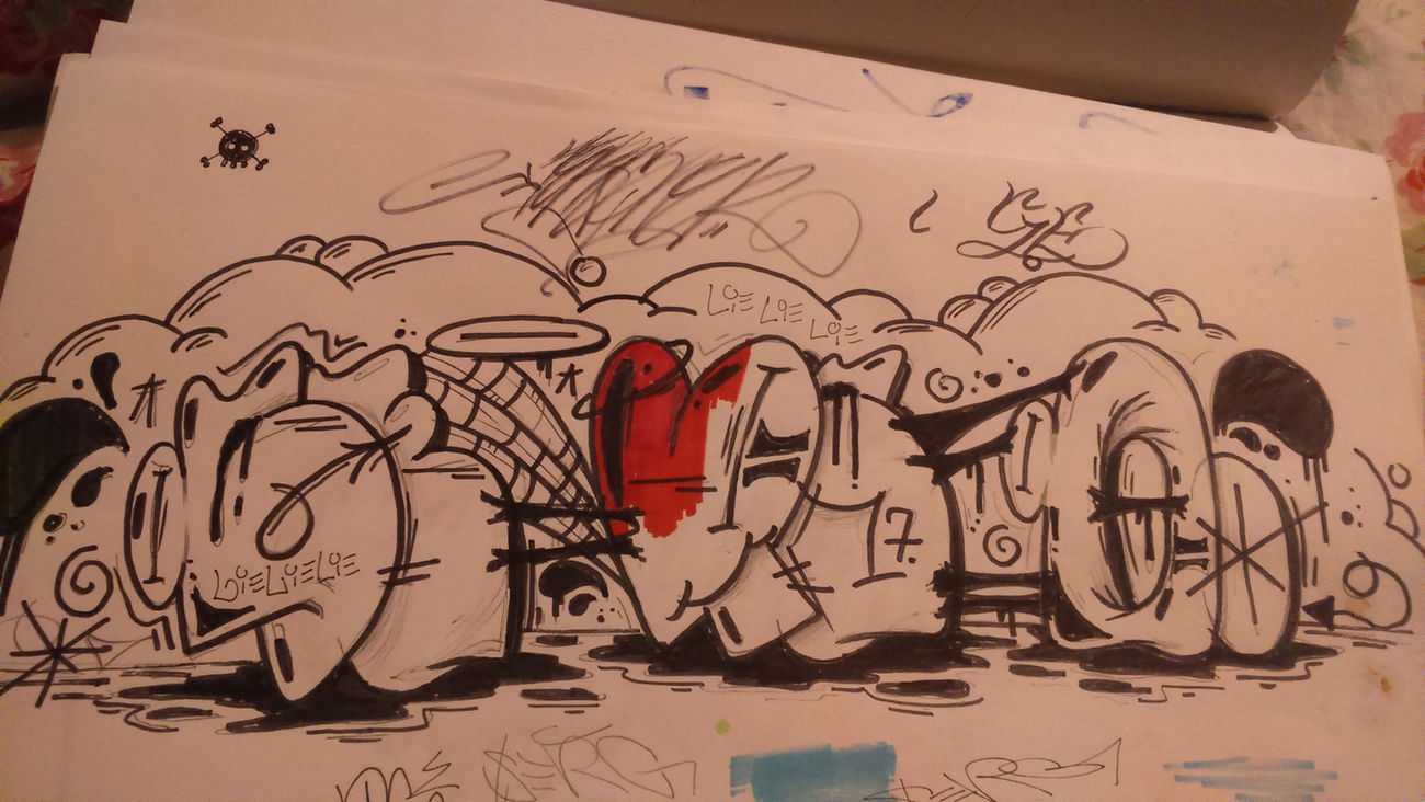 Graffiti Sketch - Photo by Sunshine - serg, igor, bigos