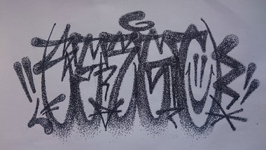 Graffiti Wall - Photo by Sunshine - dotwork, blackandwhite, serg