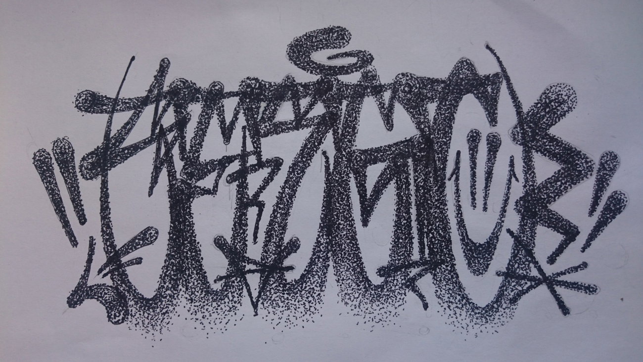 Graffiti Wall - Photo by Sunshine - dotwork, blackandwhite, serg