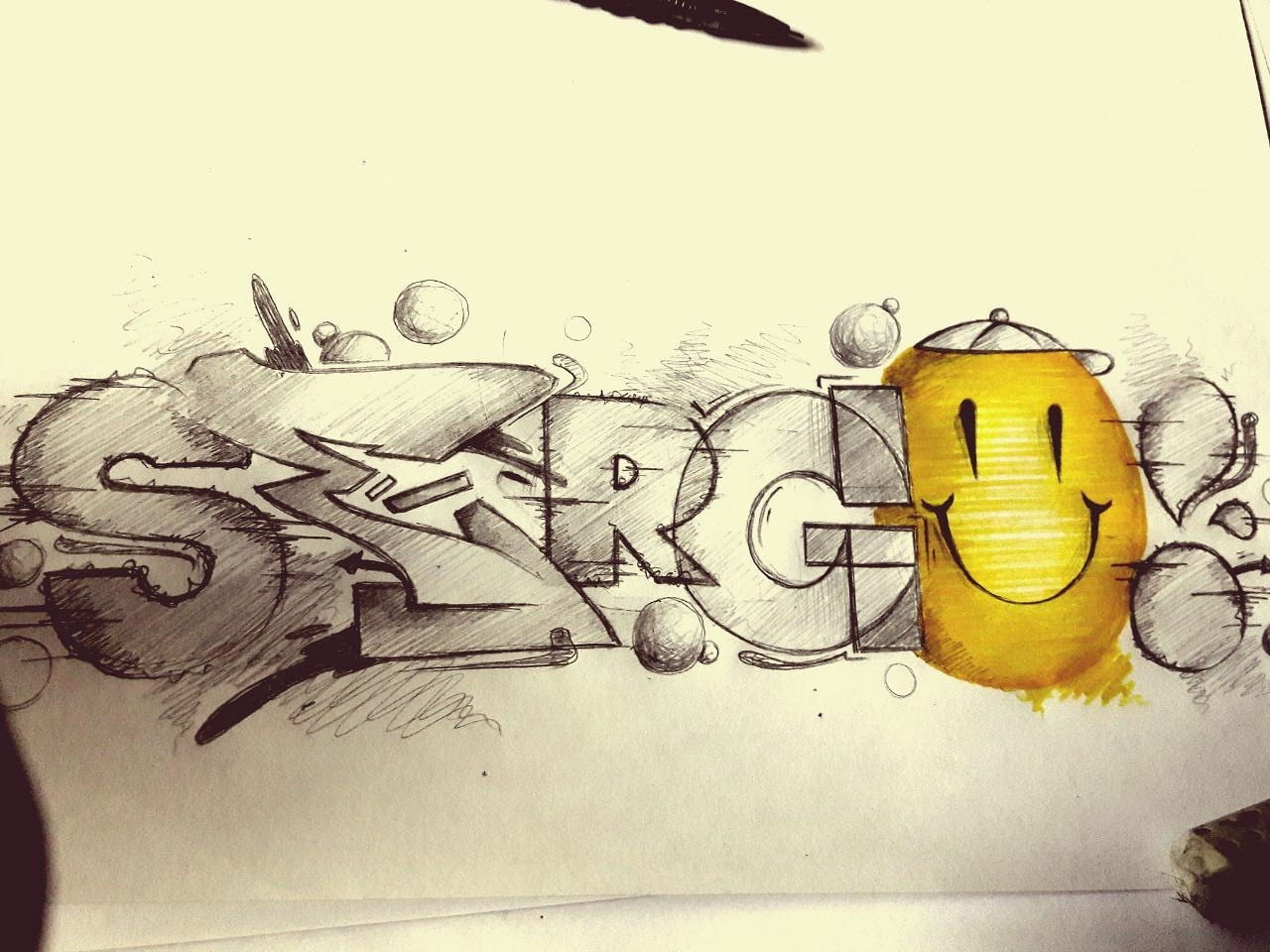 Graffiti Sketch in Essen - Photo by Sunshine - serg, black-and-white, sketch (2018)