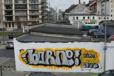 Graffiti Bombing in Frankfurt - Photo by SuperBoy1312 - borne, rime, cpuk (2013)