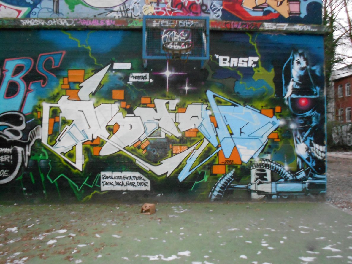 Graffiti Wall in Hamburg - Photo by SuppenSoldat - Nomad, Basf, Rams (2012)