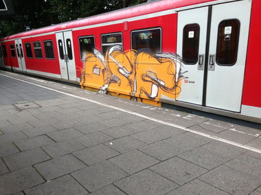 Graffiti Train - Photo by SuppenSoldat - Dsf, Hamburg (2013)