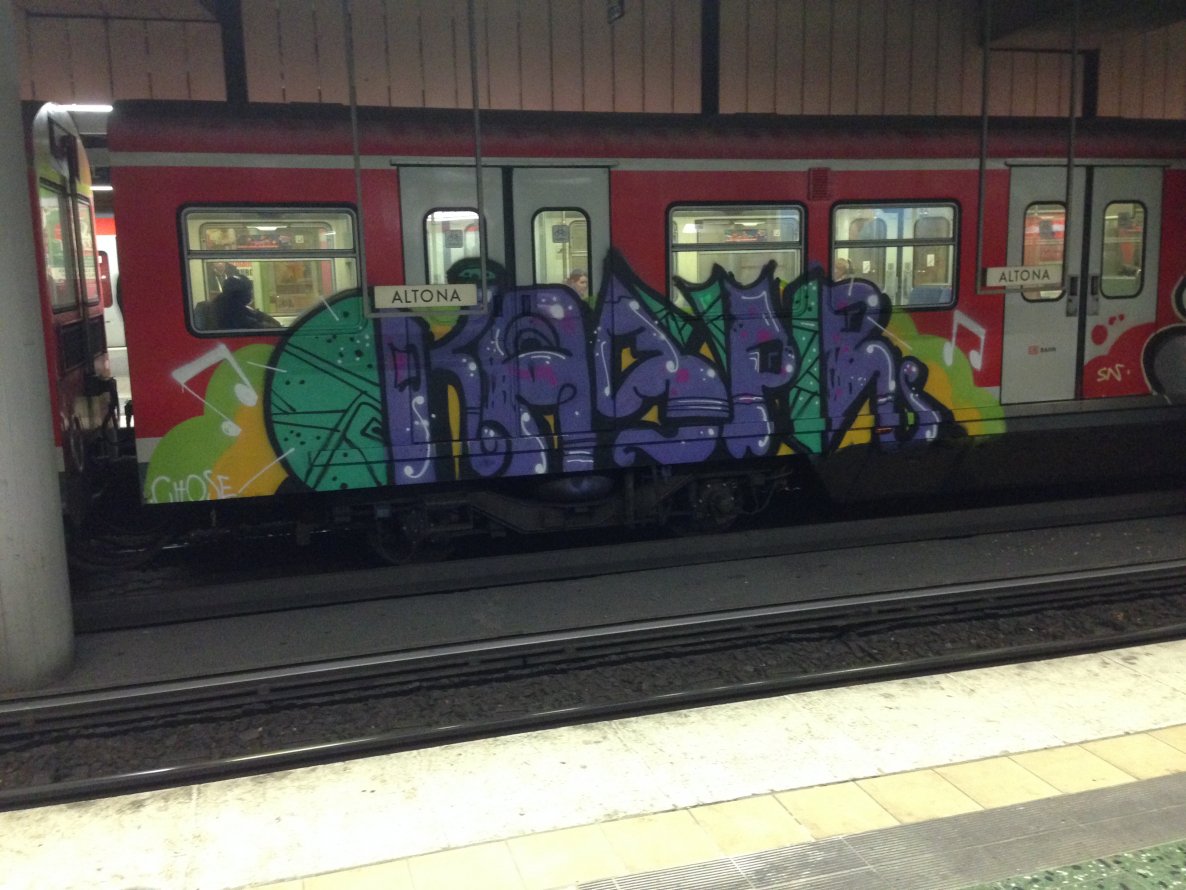 Graffiti Train in Hamburg - Photo by SuppenSoldat - Kaspr, Kaspa, Kasper (2013)
