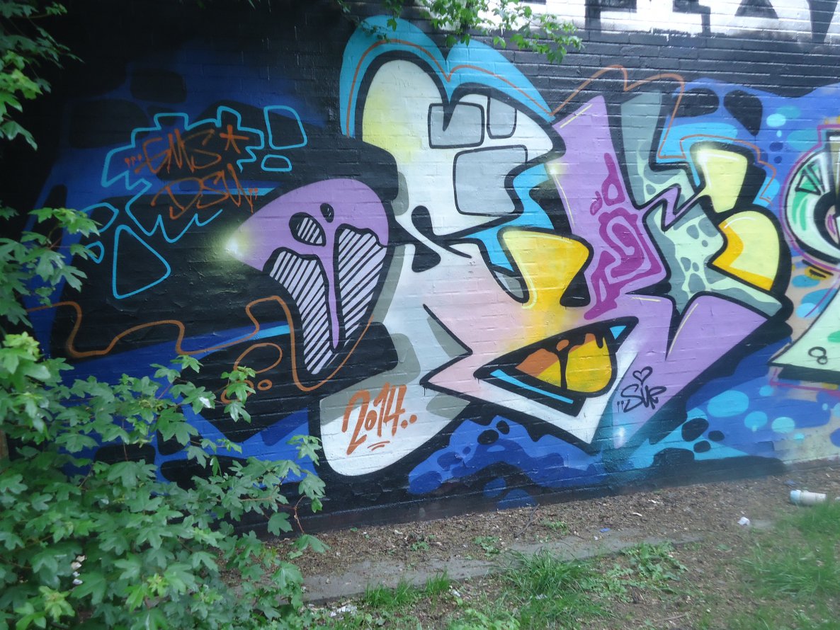 Graffiti Wall in Hamburg - Photo by SuppenSoldat - Dsu, Coder, Gms (2014)