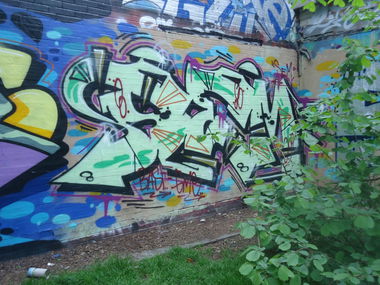 Graffiti Wall in Hamburg - Photo by SuppenSoldat - Sem, Basf, Gms (2014)